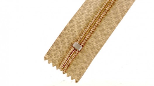 Fermeture Eclair® Prym haut de gamme beige zip nylon non séparable 44cm Cuir en Stock