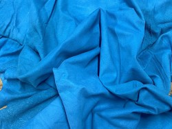 Peau d'agneau velours bleu cyan - Doublure - Vêtement - cuir en stock