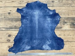 Peau d'agneau velours bleu nuit effet délavé - Doublure - Vêtement - Cuir en Stock