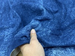 Peau d'agneau velours bleu nuit effet délavé - Doublure - Vêtement - Cuir en stock