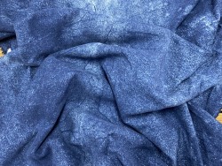 Peau d'agneau velours bleu nuit effet délavé - Doublure - Vêtement - cuir en stock