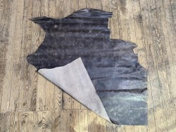 Grand morceau de cuir - vachette pullup - couleur gris vieilli - maroquinerie - cuir en stock