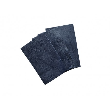 Lot de morceaux de cuir rectangulaire - bleu nuit grainé - maroquinerie - Cuir en Stock