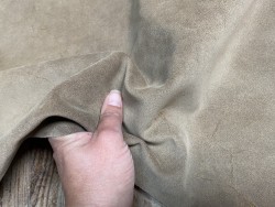 Peau de veau velours ciré beige sable - maroquinerie, vêtement - Cuir en stock