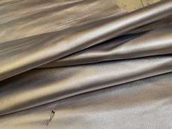 Demi peau de cuir de veau métallisé - argent vieilli - petit grain - maroquinerie - Cuir en Stock