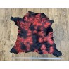 Peau de veau en poil noir métallisé rouge - maroquinerie - décoration - Cuir en Stock