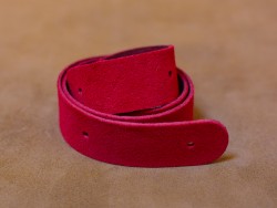 Paire de anses en cuir velours rouge - prêtes à poser - maroquinerie - Cuir en stock