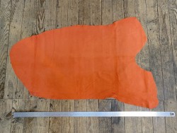 Peau de porc velours orange - maroquinerie - vêtement - Cuir en stock