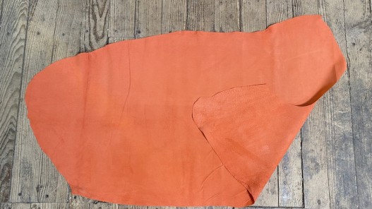 Peau de porc velours orange - maroquinerie - vêtement - Cuir en Stock