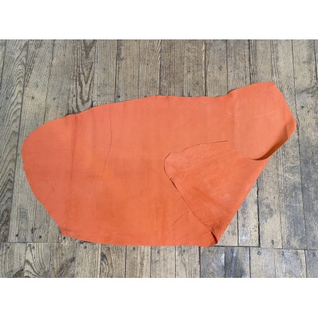 Peau de porc velours orange - maroquinerie - vêtement - Cuir en Stock