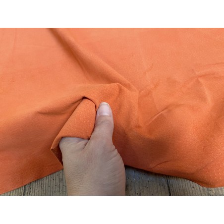 Peau de porc velours orange - maroquinerie - vêtement - Cuir en stock