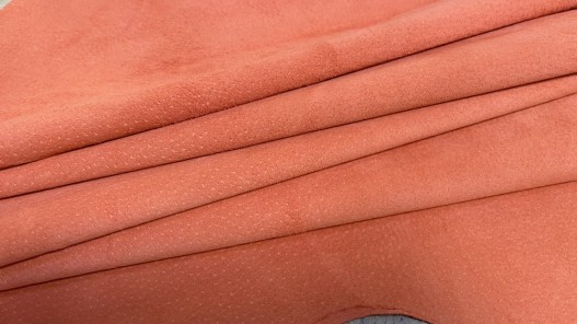 Peau de porc velours orange - maroquinerie - vêtement - cuirenstock