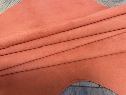 Peau de porc velours orange - maroquinerie - vêtement - cuirenstock