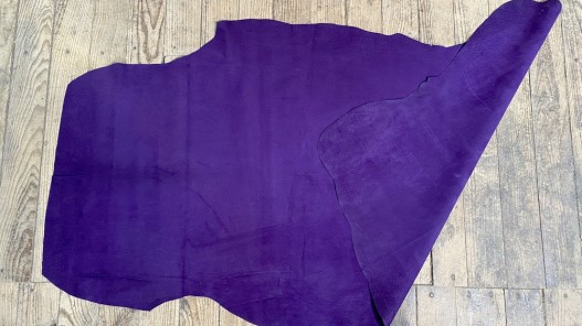 Peau de porc velours violet - maroquinerie - vêtement - cuir en stock
