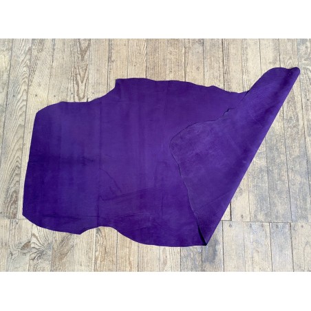 Peau de porc velours violet - maroquinerie - vêtement - cuir en stock