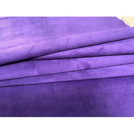 Peau de porc velours violet - maroquinerie - vêtement - cuir en stock