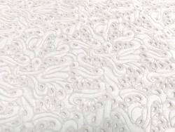 Peau de veau velours imprimé motif cachemire blanc - maroquinerie - cuirenstock