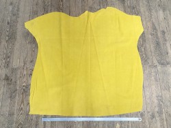 Peau de veau velours imprimé façon tricot jaune - maroquinerie - cuir en stock