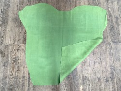 Peau de veau velours imprimé façon tricot vert - maroquinerie - Cuirenstock