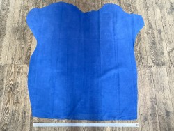 Peau de veau velours imprimé façon tricot bleu - maroquinerie - cuir en stock