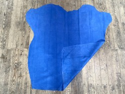 Peau de veau velours imprimé façon tricot bleu - maroquinerie - Cuirenstock