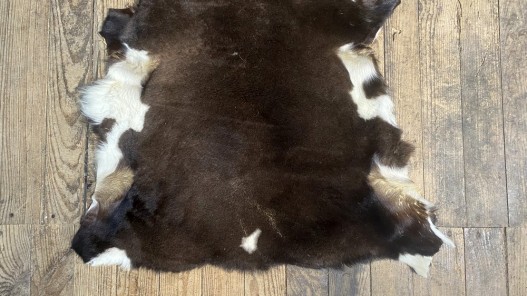 Petite peau de mouton lainée double face brun - maroquinerie ou vêtement - cuir en stock