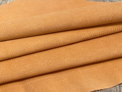 Peau de veau velours imprimé façon tricot orange - maroquinerie - Cuir en Stock