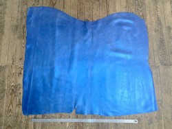 Peau de veau velours métallisé nacré bleu roi - maroquinerie - cuir en stock