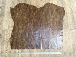 Peau de veau métallisé nuancé brun - maroquinerie - cuir en stock