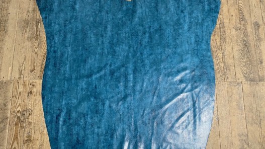 Peau de veau nuancé bleu canard - maroquinerie - Cuirenstock