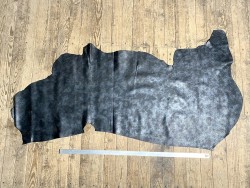 Demi peau de cuir de veau grain façon serpent gris métallic - maroquinerie - cuir en stock