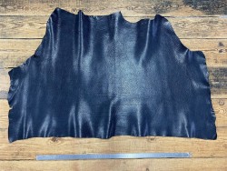 Collet de vache tannage semi végétal bleu marine - cuir à ceinture - Cuir en Stock