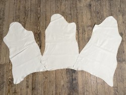 Lot de 3 peaux de cuir stretch identiques blanc - Cuir en stock