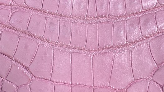 Morceau de peau de cuir de crocodile rose - maroquinerie - bijou - Cuir en Stock