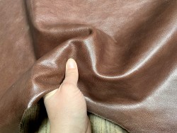 Grande peau de cuir de buffle brun - maroquinerie - Cuir en stock