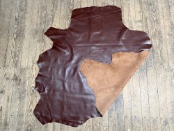 Grande peau de cuir de buffle brun - maroquinerie - cuir en stock