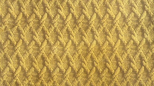 Peau de chèvre velours jaune imprimée façon tricot - maroquinerie - Cuir en stock