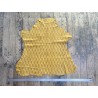 Peau de chèvre velours jaune imprimée façon tricot - maroquinerie - cuir en stock