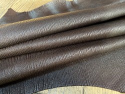 Peau de chèvre grain paille marron - maroquinerie - Cuir en Stock