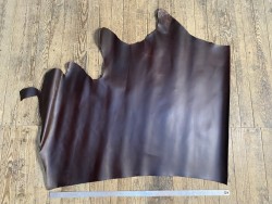 Demi peau de cuir de vachette pullup brun châtaigne - maroquinerie - ameublement - Cuir en stock