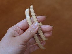 Bracelet de cuir tannage végétal - Naturel rainuré - bijou à monter - Cuir en stock