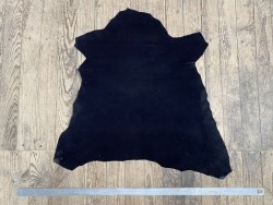 Peau de cuir de chèvre noire - Velours synthétique - Noir - accessoire - maroquinerie - cuir en stock