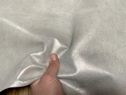 Peau de chèvre velours pailleté blanche - maroquinerie - bijou - accessoire - Cuir en stock