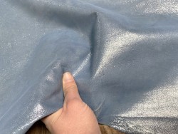 Peau de chèvre velours pailleté bleue pastel - maroquinerie - bijou - accessoire - Cuir en stock