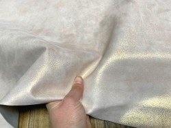 Peau de chèvre velours pailleté rose poudré - maroquinerie - bijou - accessoire - Cuir en stock