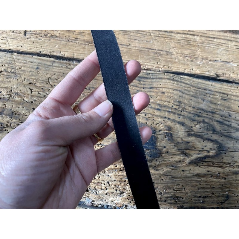 Morceau De Cuir De Croupon Tannage Végétal - Noir - Pièce Pour Maroquinerie, Artisanat