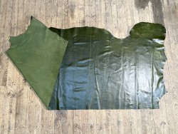 Bande de cuir de vachette finition ciré pullup vert forêt - maroquinerie - Cuirenstock