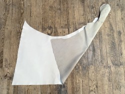 Demi-peau de cuir de vachette finition ciré pullup blanc mastic - maroquinerie - Cuirenstock