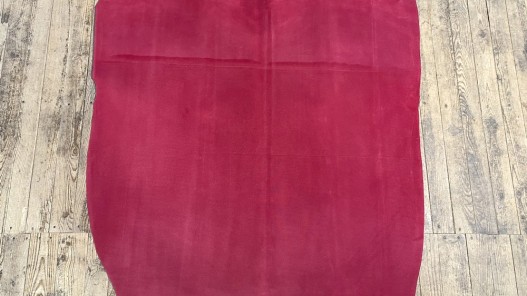 Peau de veau velours embossée grain résille - Rose framboise - Maroquinerie - cuir en stock