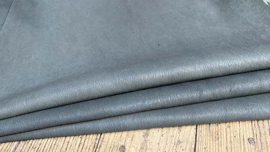 Lot de 3 peaux de cuir stretch identiques naturel gris cendre - Cuir en stock